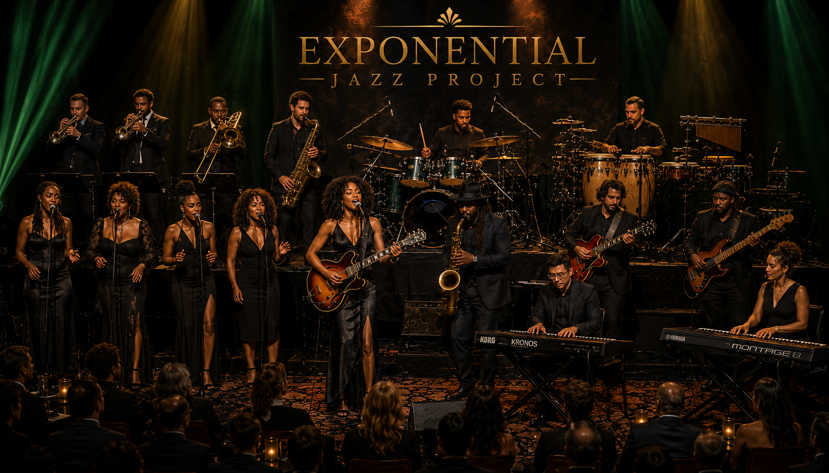 Exponential Jazz Project — saxophonist and guitarist in a lounge setting