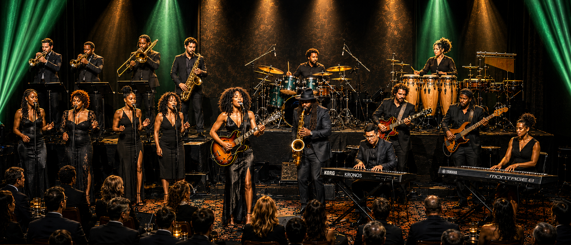 Exponential Jazz Project ensemble on a lounge stage